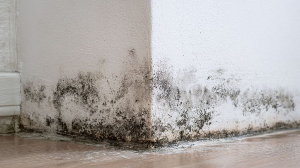 mold on a wall close to the floor