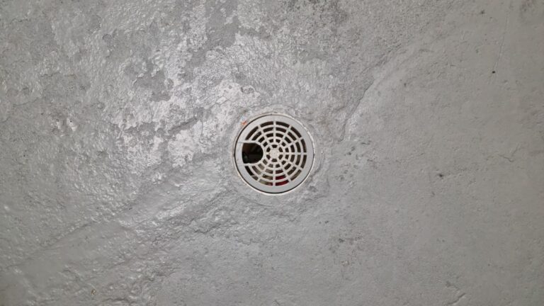 Drain hole in a concrete floor