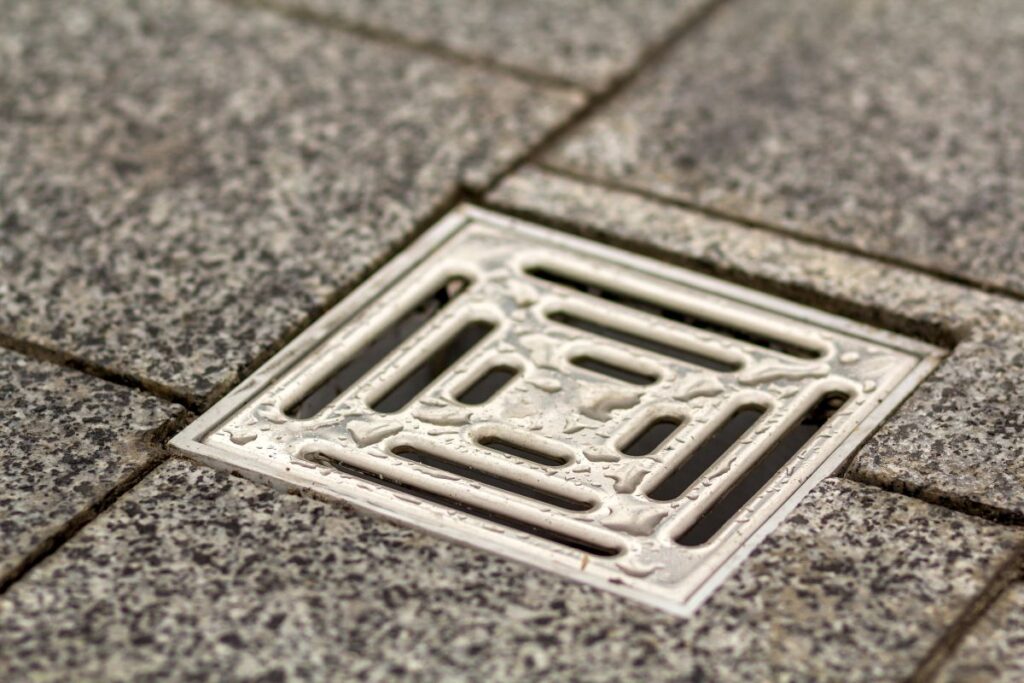 Drain on the floor in a basement