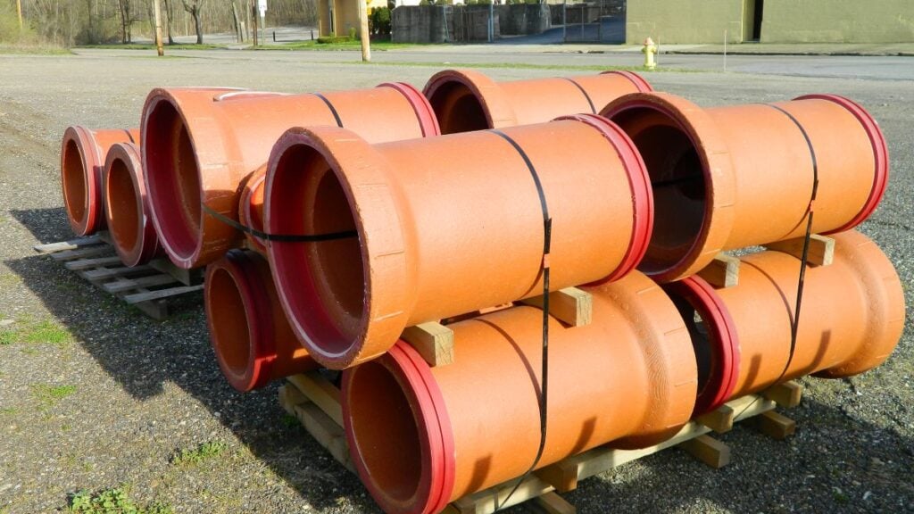 Short length clay drain pipes