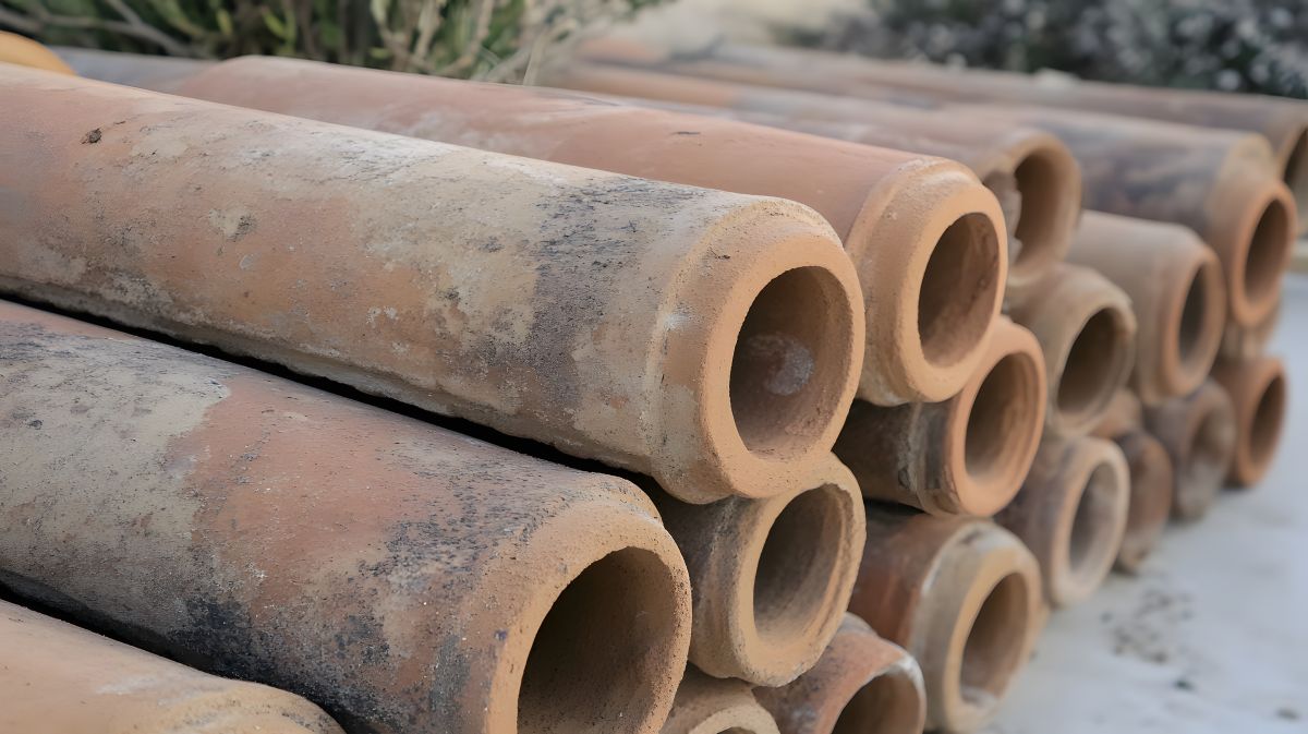 Stack of Old Clay Pipes, Clay Sewer Pipe Life Expectancy