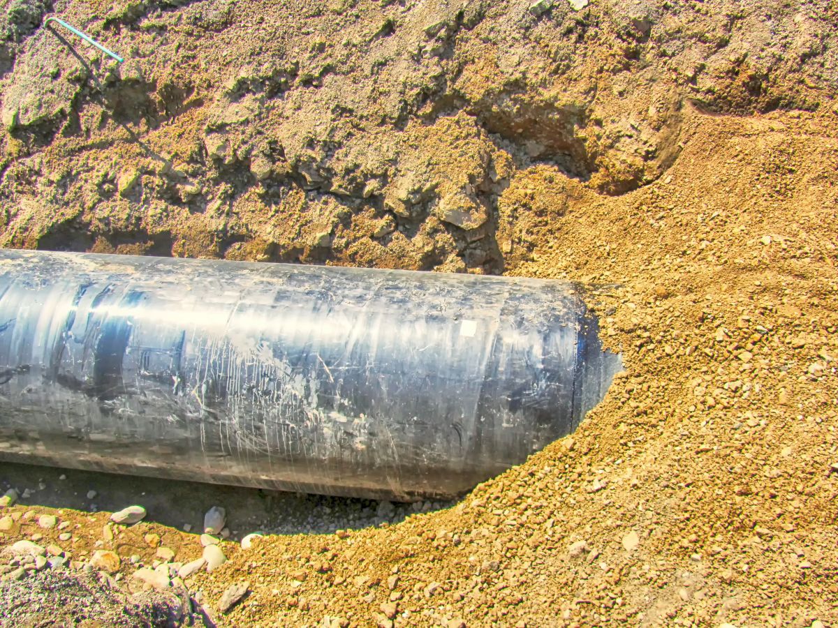 water pipe laying work