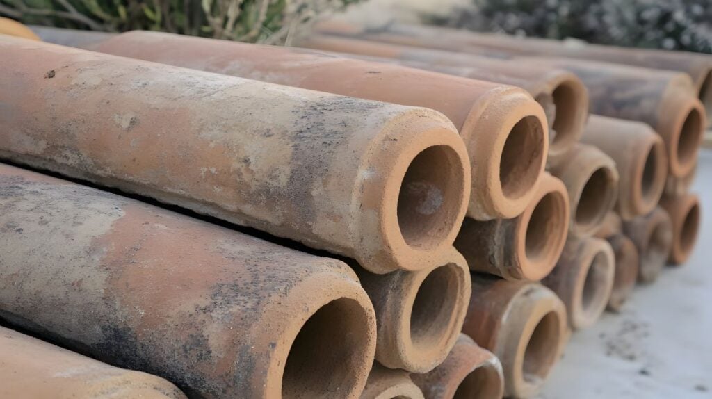 Stack of Old Clay Pipes